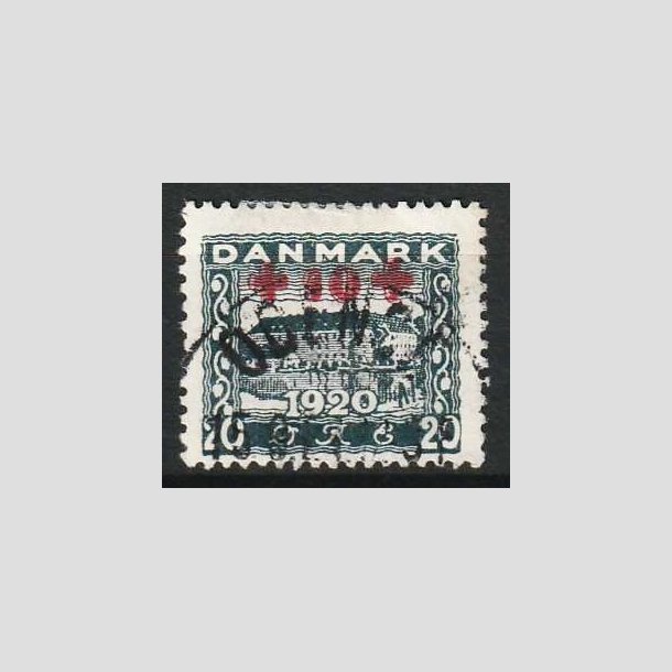 FRIM�RKER DANMARK | 1921 - AFA 121 - +10 +20 �re bl� R�de Kors provisorier - Stemplet