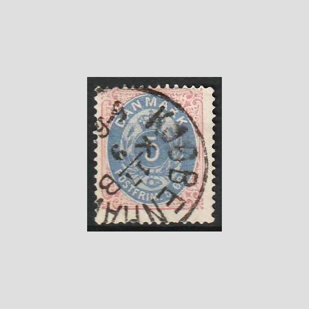 FRIM�RKER DANMARK | 1875 - AFA 24 - 5 �re r�d/bl� - Stemplet