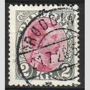 FRIM�RKER DANMARK | 1925-26 - AFA 151 - Chr. X 2 Kr. gr�/r�dlilla - Stemplet