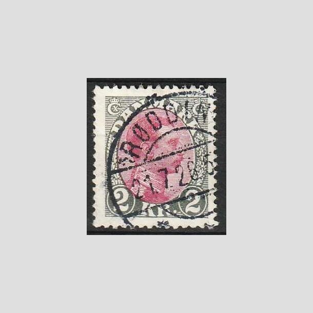 FRIM�RKER DANMARK | 1925-26 - AFA 151 - Chr. X 2 Kr. gr�/r�dlilla - Stemplet