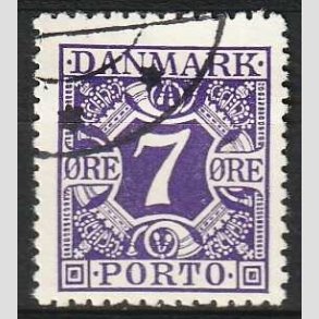 FRIM�RKER DANMARK | 1930 - AFA 21 - 7 �re violet - Stemplet