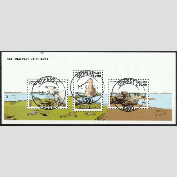 FRIM�RKER DANMARK | 2015 - AFA 1807-10A - Nationalpark Vadehavet - Miniark - Lux Stemplet Odense