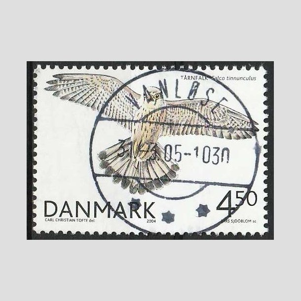 FRIM�RKER DANMARK | 2004 - AFA 1409 - Rovfugle i Danmark - 4,50 Kr. T�rnfalk - Lux Stemplet Vanl�se
