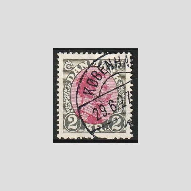 FRIM�RKER DANMARK | 1925-26 - AFA 151 - Chr. X 2 Kr. gr�/r�dlilla - Stemplet