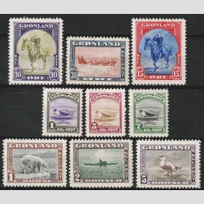 FRIM�RKER GR�NLAND | 1945 - AFA 08-16 - AMERIKANER UDGAVEN - Komplet s�t - Ubrugt