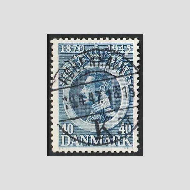 FRIM�RKER DANMARK | 1945 - AFA 292 - Chr. X 75 �r 40 �re bl� - Pragt Stemplet