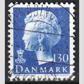 FRIM�RKER DANMARK | 1975 - AFA 586 - Dronning Margrethe - 130 �re bl� - Lux Stemplet