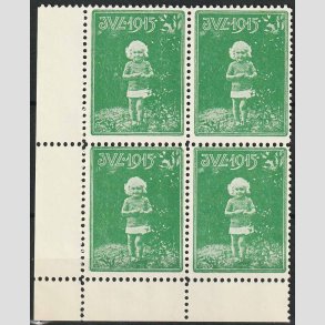 JULEM�RKER DANMARK | 1915 - Lille pige i 4-blok - Postfrisk