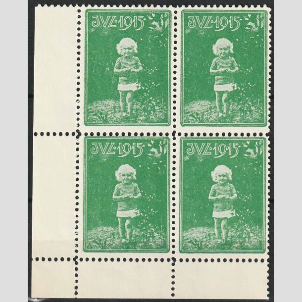 JULEM�RKER DANMARK | 1915 - Lille pige i 4-blok - Postfrisk
