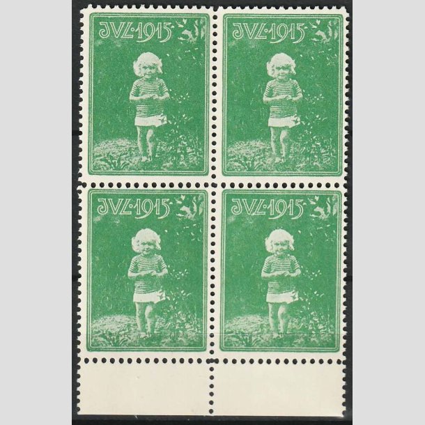 JULEM�RKER DANMARK | 1915 - Lille pige i 4-blok - Postfrisk