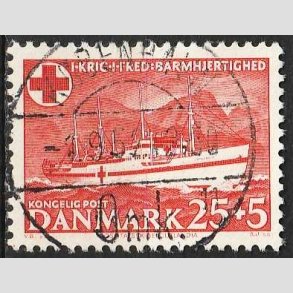 FRIM�RKER DANMARK | 1951 - AFA 333 - Jutlandia 25 + 5 �re r�d - Lux Stemplet
