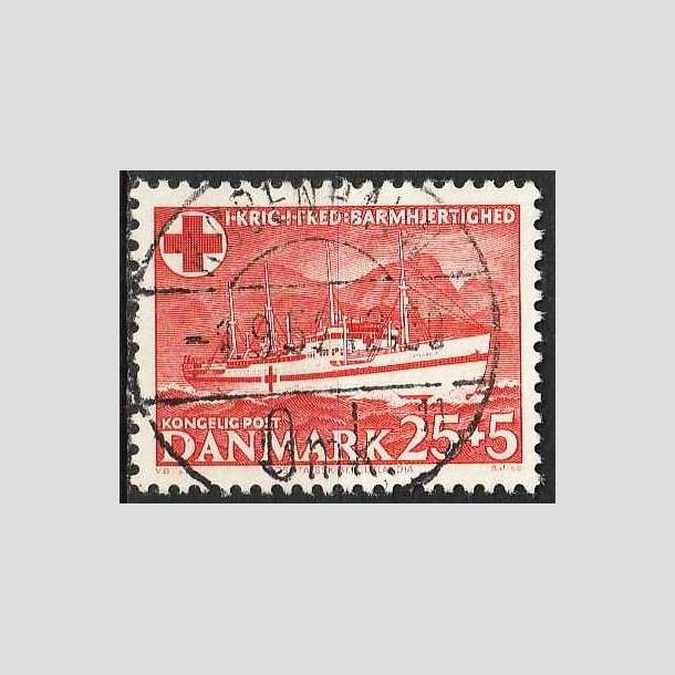 FRIM�RKER DANMARK | 1951 - AFA 333 - Jutlandia 25 + 5 �re r�d - Lux Stemplet
