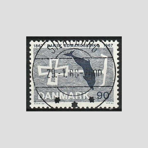 FRIM�RKER DANMARK | 1967 - AFA 468 - Dansk S�mandskirke 100 �r. - 90 �re bl� - Lux Stemplet Silkeborg 