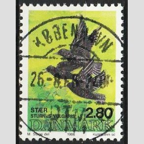 FRIM�RKER DANMARK | 1986 - AFA 865 - Danske fugle - 2,80 Kr. flerfarvet - Pragt Stemplet