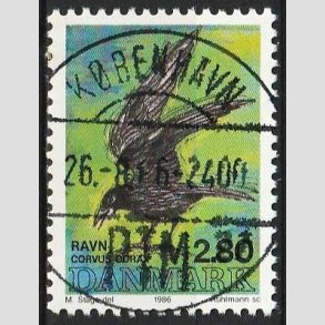 FRIM�RKER DANMARK | 1986 - AFA 864 - Danske fugle - 2,80 Kr. flerfarvet - Pragt Stemplet 