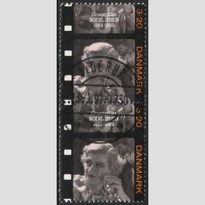 FRIM�RKER DANMARK | 1989 - AFA 947 - Dansk film - 3,20 Kr. i lodret parstykke flerfarvet - Lux Stemplet