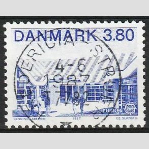 FRIM�RKER DANMARK | 1987 - AFA 883 - Europam�rker - 3,80 Kr. bl� - Pragt Stemplet