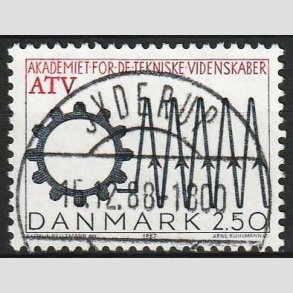 FRIM�RKER DANMARK | 1987 - AFA 884 - Tekniske akademi 50 �r - 2,50 Kr. sort/r�d - Lux Stemplet Jyderup