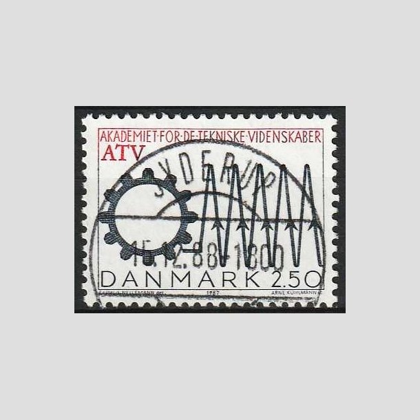 FRIM�RKER DANMARK | 1987 - AFA 884 - Tekniske akademi 50 �r - 2,50 Kr. sort/r�d - Lux Stemplet Jyderup