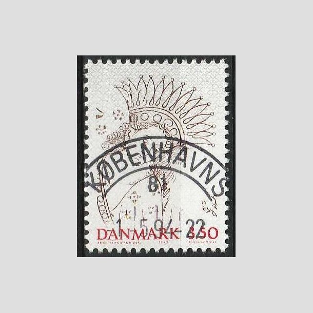 FRIM�RKER DANMARK | 1992 - AFA 1011 - Nordia 94 - 3,50 Kr. brun/r�d/gr� - Pragt Stemplet 