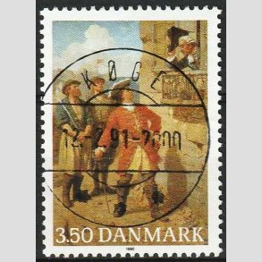 FRIM�RKER DANMARK | 1990 - AFA 978 - Tordenskiold 300 �ret - 3,50 Kr. flerfarvet - Pragt Stemplet K�ge