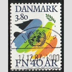 FRIM�RKER DANMARK | 1985 - AFA 841 - FN 40 �r - 3,80 Kr. flerfarvet - Lux Stemplet Jyderup