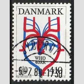 FRIM�RKER DANMARK | 1988 - AFA 909 - WHO 40 �r - 4,10 Kr. flerfarvet - Lux Stemplet Jyderup