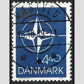 FRIM�RKER DANMARK | 1989 - AFA 934 - Danmark i NATO 40 �r. - 4,40 Kr. flerfarvet - Lux Stemplet N�stved