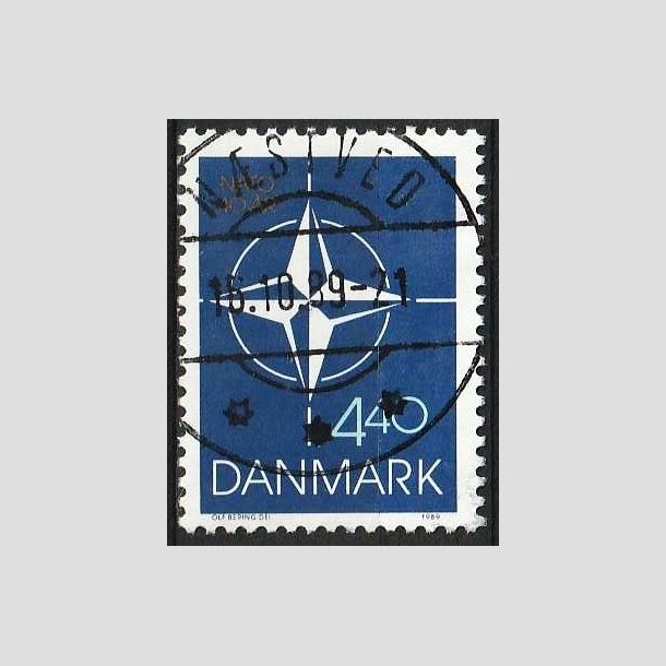FRIM�RKER DANMARK | 1989 - AFA 934 - Danmark i NATO 40 �r. - 4,40 Kr. flerfarvet - Lux Stemplet N�stved