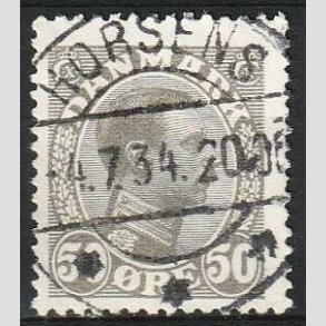 FRIM�RKER DANMARK | 1921-22 - AFA 129a - Chr. X 50 �re gr� - Lux Stemplet Horsens