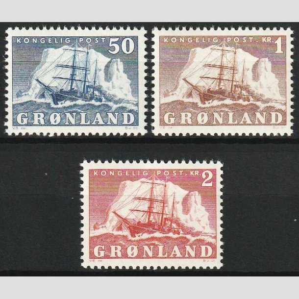 FRIM�RKER GR�NLAND | 1950 - AFA 33,34,35 - Gustav Holm - 50 �re - 2 kr. - Postfrisk