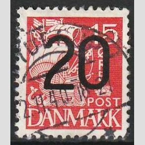 FRIM�RKER DANMARK | 1940 - AFA 264a - 20/15 �re r�d Provisorier - Stemplet