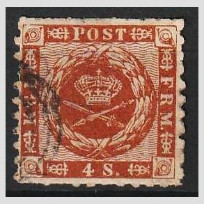 FRIM�RKER DANMARK | 1863 - AFA 9 - 4 Skilling brun - Stemplet
