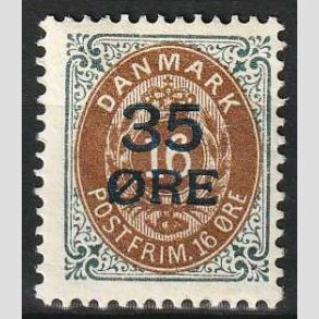 FRIM�RKER DANMARK | 1912 - AFA 60 - 35/16 �res Provisorier gr�/brun - Ubrugt