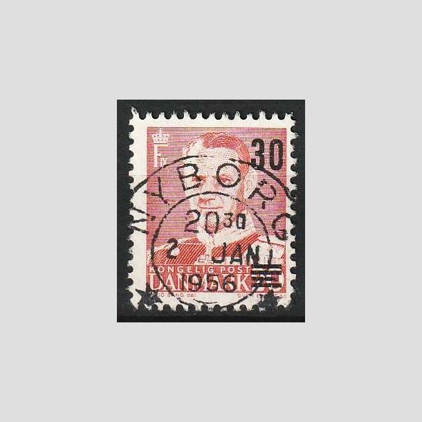 FRIM�RKER DANMARK | 1955 - AFA 363ax - Provisorier - 30/20 �re r�d "Kort bj�lke" - Lux Stemplet