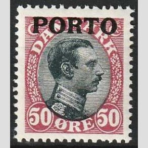 FRIM�RKER DANMARK | 1921 - AFA 7 - 50 �re vinr�d/sort - Postfrisk