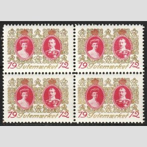 JULEM�RKER DANMARK | 1912 - Chr. X & Alexsandrine - i 4-blok - Postfrisk