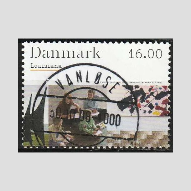 FRIM�RKER DANMARK | 2008 - AFA 1542 - Kunstmuseet Louisiana - 16,00 Kr. - Pragt Stemplet Vanl�se