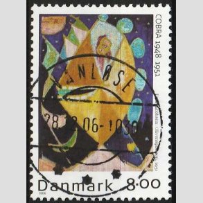 FRIM�RKER DANMARK | 2006 - AFA 1487 - COBRA-malere - 8,00 Kr. flerfarvet - Lux Stemplet Vanl�se