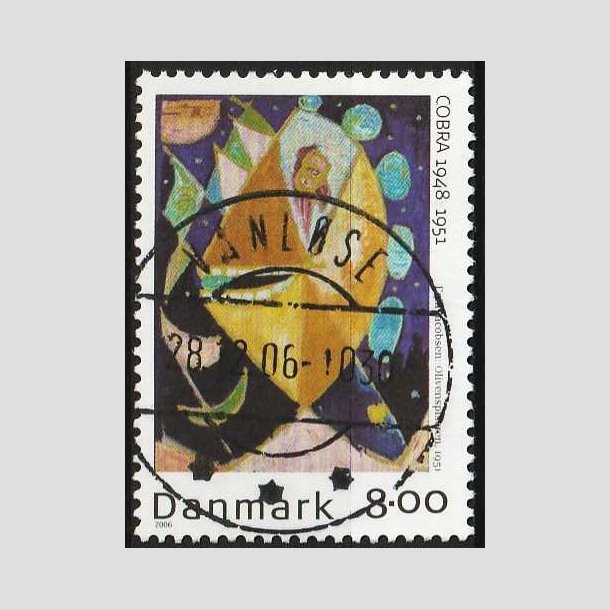 FRIM�RKER DANMARK | 2006 - AFA 1487 - COBRA-malere - 8,00 Kr. flerfarvet - Lux Stemplet Vanl�se