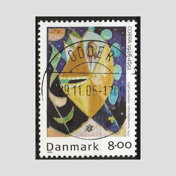 FRIM�RKER DANMARK | 2006 - AFA 1487 - COBRA-malere - 8,00 Kr. flerfarvet - Lux Stemplet Odder
