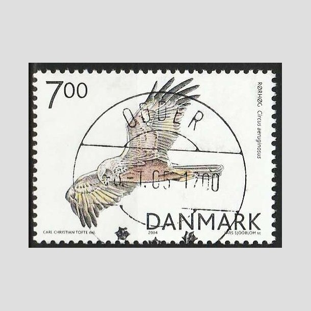 FRIM�RKER DANMARK | 2004 - AFA 1412 - Rovfugle i Danmark - 7,00 Kr. R�rh�g - Pragt Stemplet Odder