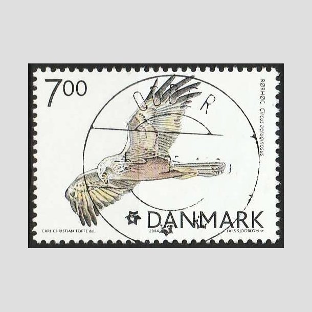 FRIM�RKER DANMARK | 2004 - AFA 1412 - Rovfugle i Danmark - 7,00 Kr. R�rh�g - Pragt Stemplet Odder