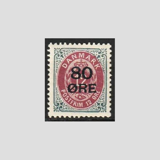 FRIM�RKER DANMARK | 1915 - AFA 82 - 80/12 �re gr�/r�dlilla provisorier - Ubrugt