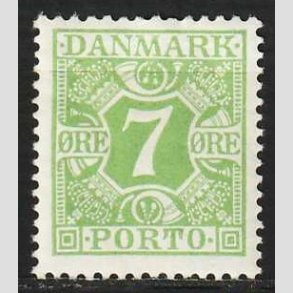 FRIM�RKER DANMARK | 1926-27 - AFA 17 - 7 �re gulgr�n - Ubrugt