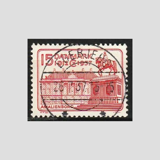 FRIM�RKER DANMARK | 1937 - AFA 241 - Chr. X 25 �re jubil�um 15 �re r�d - Lux Stemplet Egebjerg