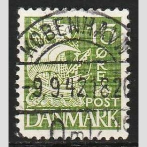 FRIM�RKER DANMARK | 1940 - AFA 257 - Karavel 15 �re gr�n Type II - Lux Stemplet 