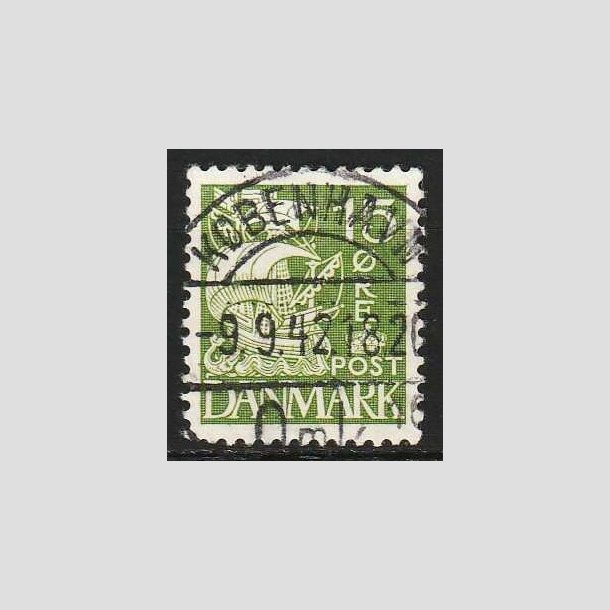 FRIM�RKER DANMARK | 1940 - AFA 257 - Karavel 15 �re gr�n Type II - Lux Stemplet 