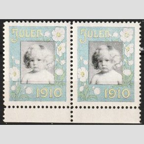 JULEM�RKER DANMARK | 1910 - Barnehoved - Parstykke - Postfrisk