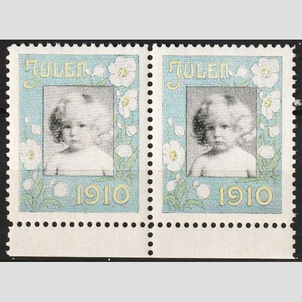 JULEM�RKER DANMARK | 1910 - Barnehoved - Parstykke - Postfrisk